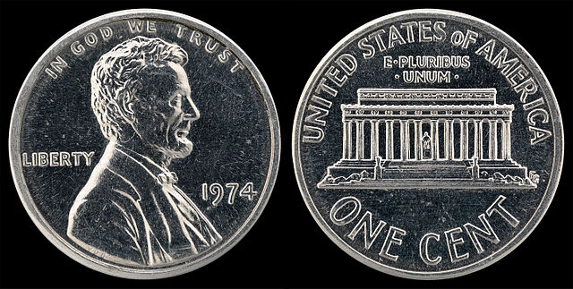 US-00010-One_Cent_(1974)_Aluminum Aluminum