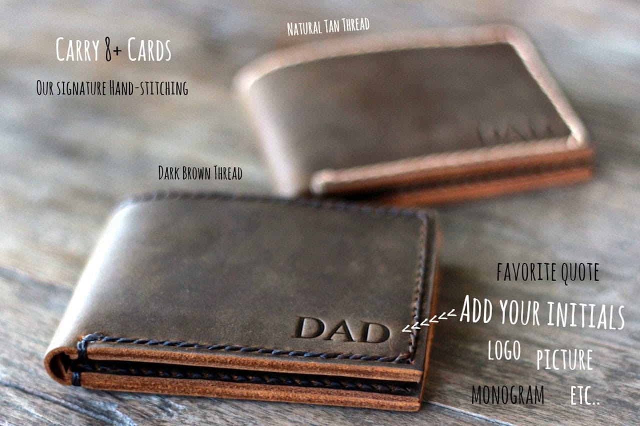 Leather Bifold Wallet [Personalized] [Handmade] [Free Shipping]