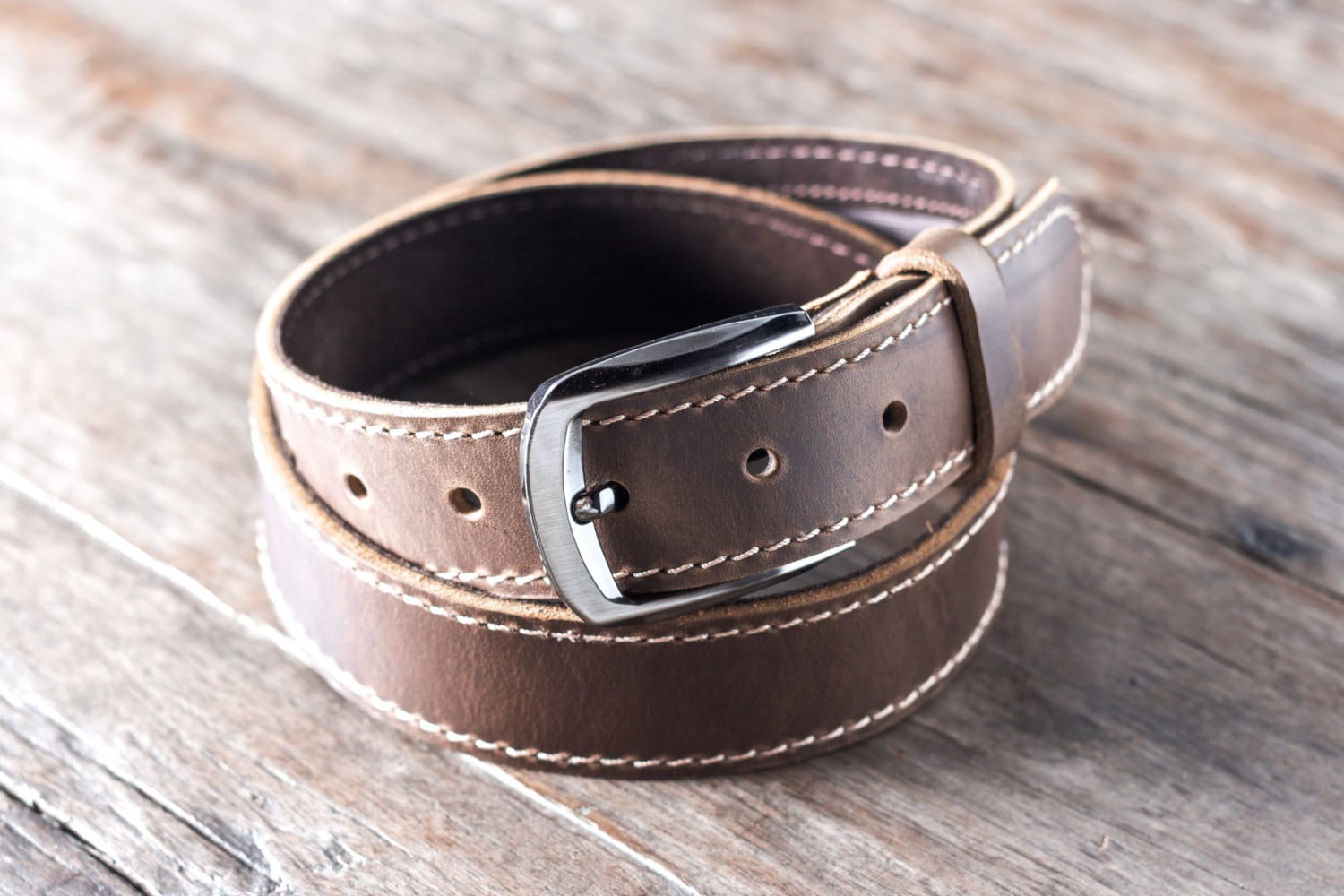 Mens Brown Leather Belt with Ninja Hidden Pocket - JooJoobs