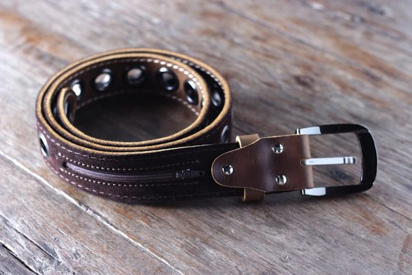 Handmade Mens Brown Leather Belt [Personalized]