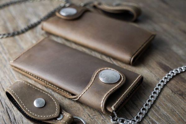 Mens Leather Biker Wallet [Handmade] [Personalized]