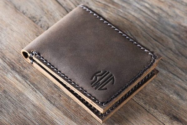 Slim Mens Wallet Bifold Handmade Personalized   The Original Slim Mens Wallet 3 599x399 