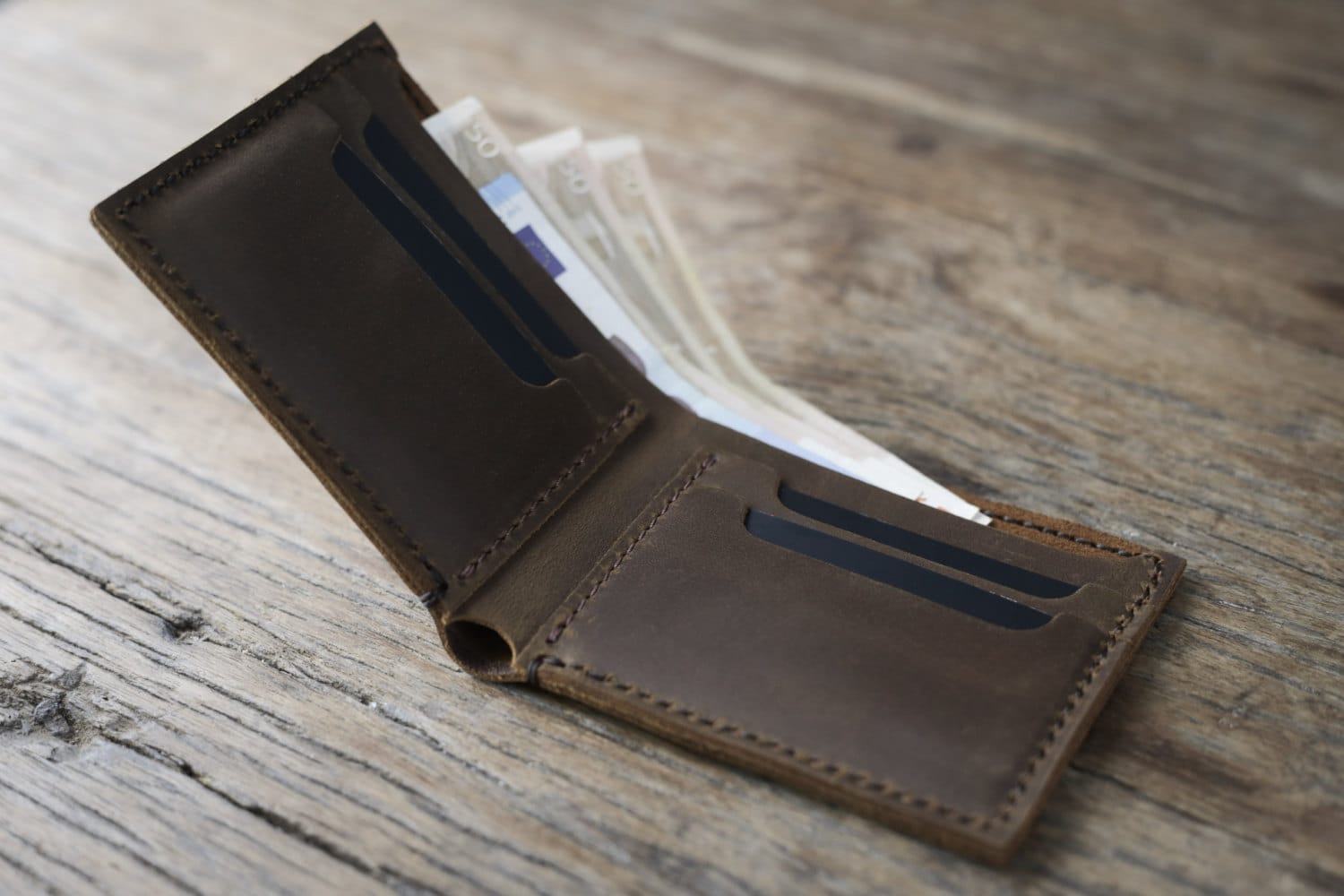 Euro Wallet, Personalized Mens Leather Wallet - JooJoobs