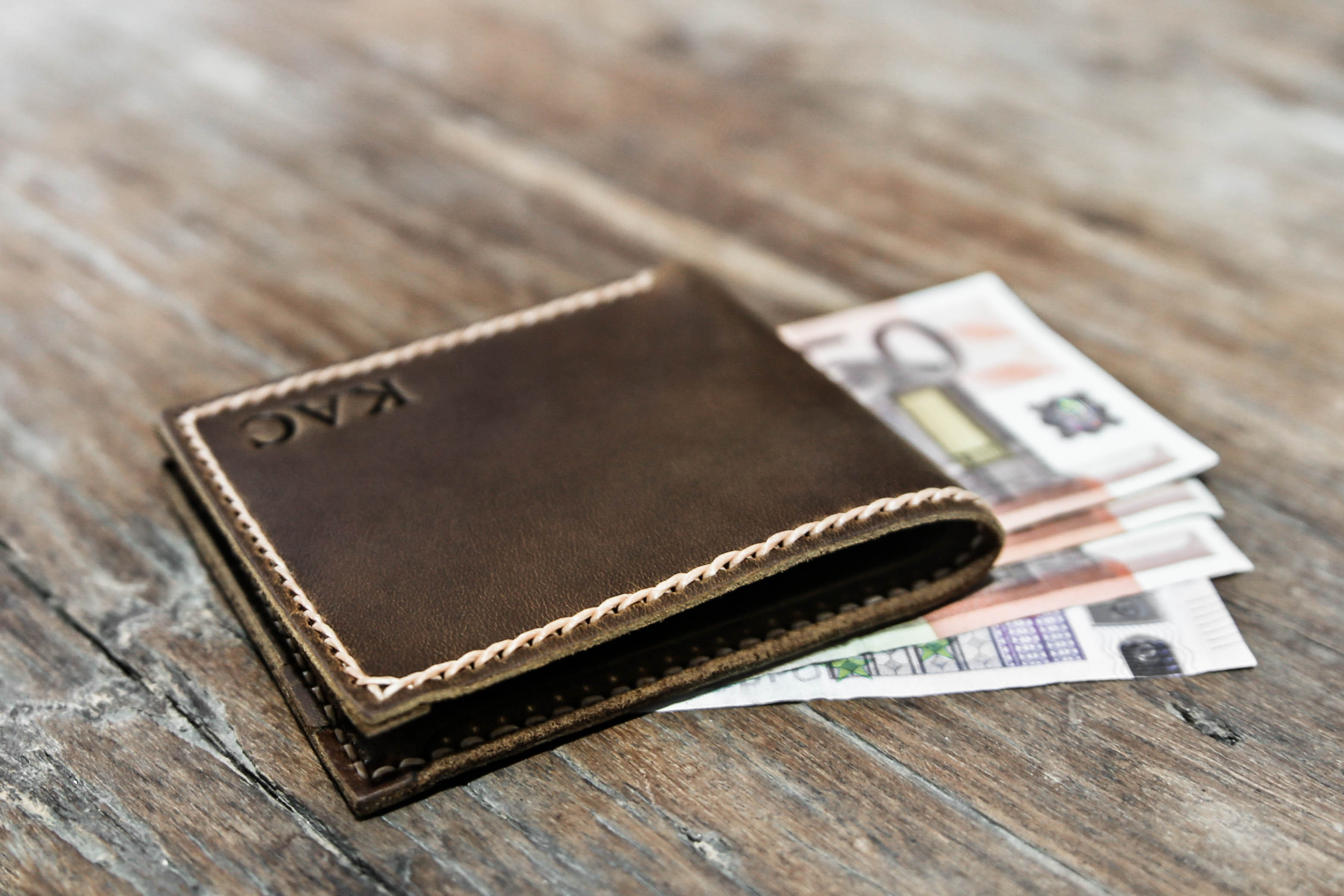 Euro Leather Bifold Wallet [Handmade] [Personalized]