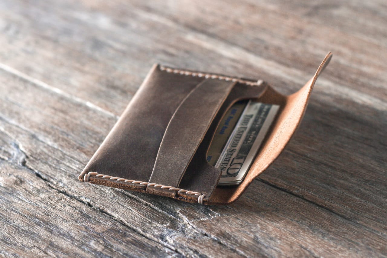 Leather Front Pocket Wallet | Handmade Envelop Sleeve Design