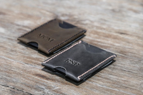 card wallet with money clip dark