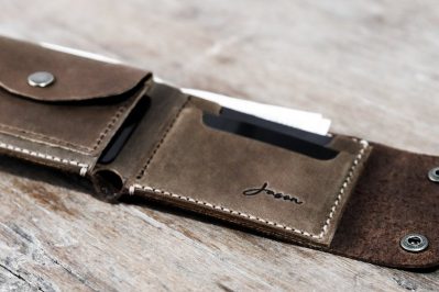 Personalized Biker wallet with coin pocket