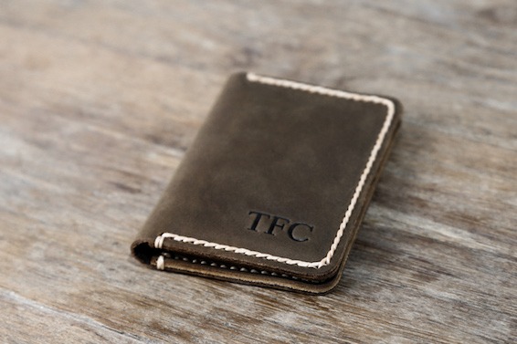 personalized leather card holder