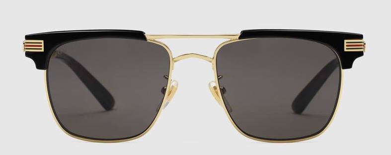 Gucci Square-Frame Metal Sunglasses