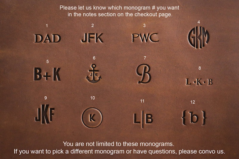 JooJoobs Wallets Monogram Options