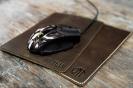 leather mouse pad with gaming mouse
