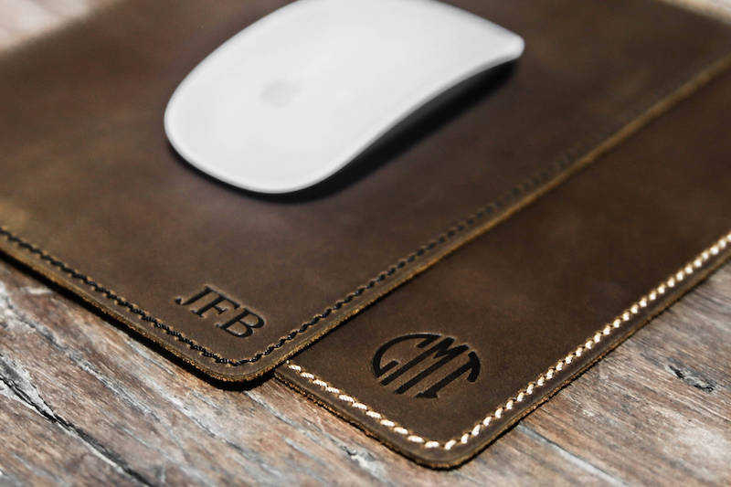 personalized leather mouse pad