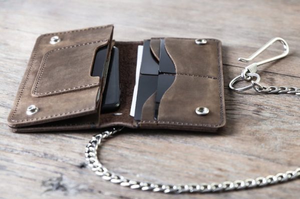 Long Leather Biker Wallet | Handmade Original Rustic Design