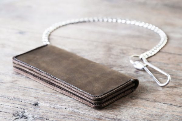 Long Leather Biker Wallet | Handmade Original Rustic Design