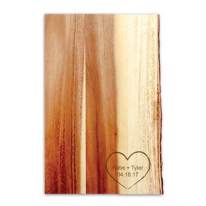 Live Edge Carved Wood Cutting Board for Couples