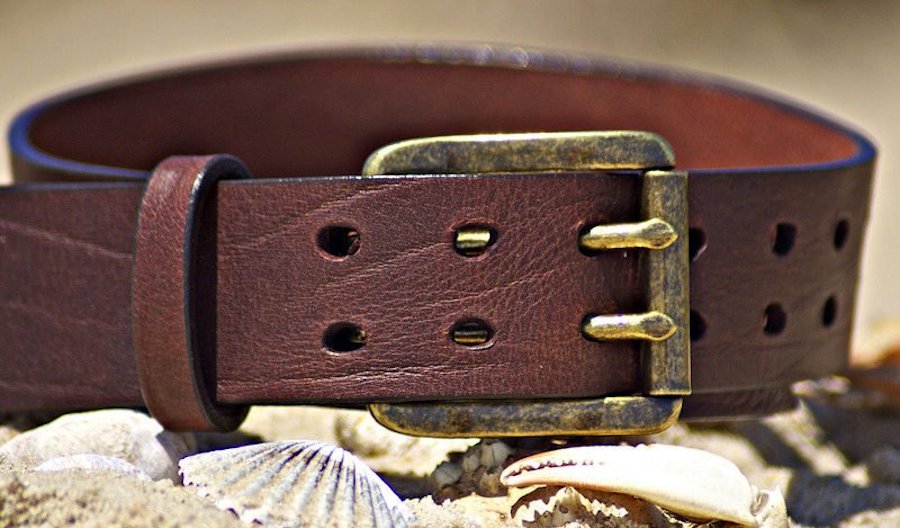 MONOGRAMMED Mens Leather Belt Brown Distressed Leather Classic Belt  Personalized Gift For Him Monogram Initials | Boone - Chestnut Brown